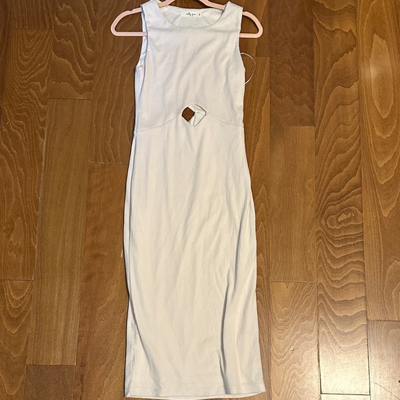 molly green Dresses & Skirts - Elegant White Midi Dress with Cutout Detail